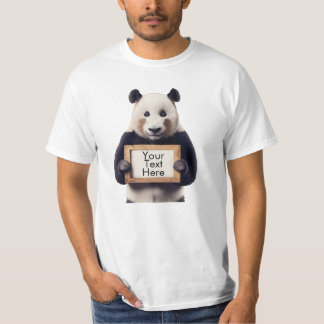 T-shirt Symbole de maintien de l'ours de panda personnalis