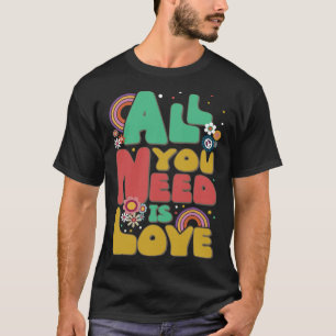 T-shirt Symbole de Paix de l'Aimer Hippie les années 70 60