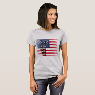 T-shirt SYMBOLE DE PAIX Drapeau Américain Chemise femme