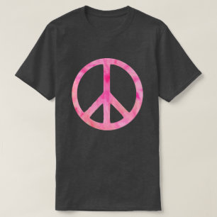 T-shirt Symbole de paix en teinture rose