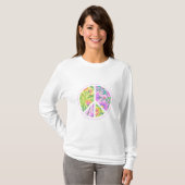 T-shirt SYMBOLE DE PAIX Floral Aster Avec Bureaux Lady (Devant entier)