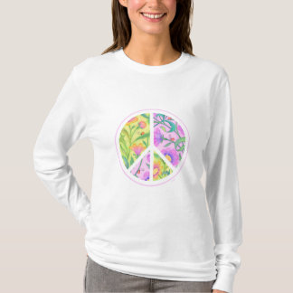 T-shirt SYMBOLE DE PAIX Floral Aster Avec Bureaux Lady