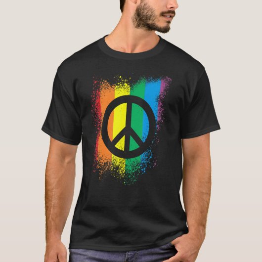 T-shirt Symbole de paix Lgbt Encre Gay pride de splash Rai (Devant)