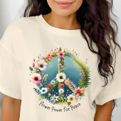 T-shirt Symbole de paix Pretty Retro "Flower Power for Pea