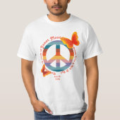 T-shirt Symbole de Paix Rétro Papillon Psychédélique Anniv (Devant)