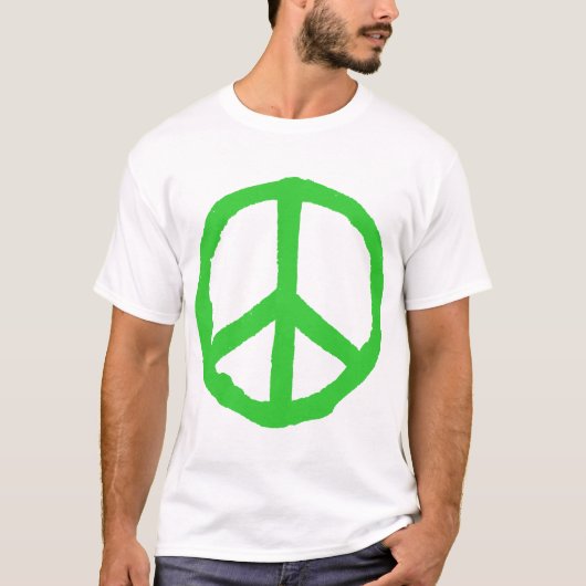 T-shirt Symbole de paix rude - vert (Devant)