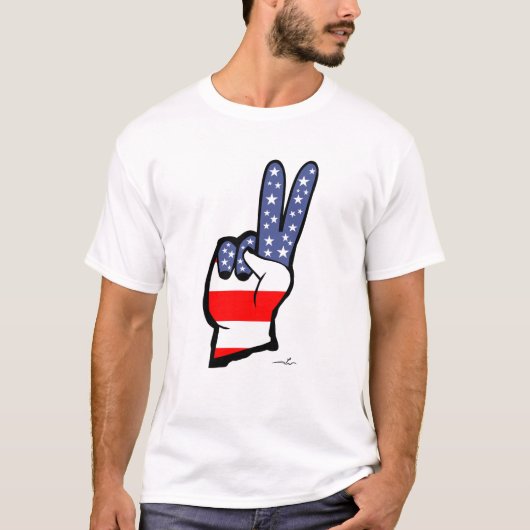 T-shirt SYMBOLE DE PAIX Virginia Wright USA Drapeau de Pai (Devant)