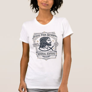 T-shirt Symbole de poisson Jésus Ichthys minimal Poisson d