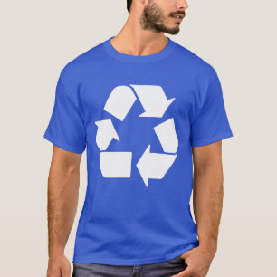 T-shirt Symbole de recyclage blanc froid