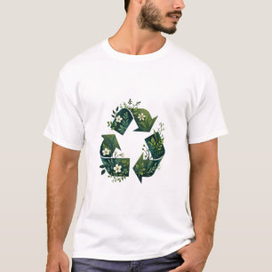 T-shirt Symbole de recyclage dynamique des Feuilles, des f