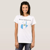 T-shirt symbole de silhouette de forme de carte de drapeau (Devant entier)