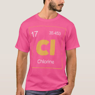 T-shirt Symbole de table périodique du chlore Chimie Funny