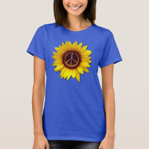 T-shirt Symbole de tournesol de paix intérieure Signe anti