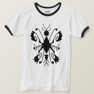 T-shirt Symbole d'embarcation en ligne noire et blanche