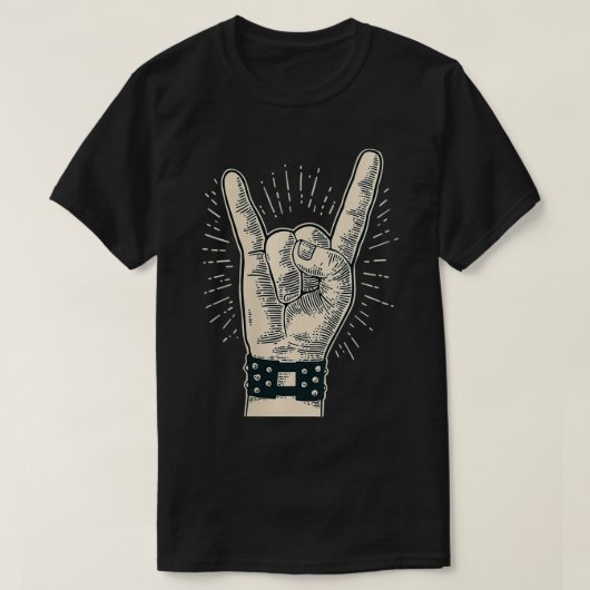 T-shirt Symbole des cornes Rock'n'roll (Design devant)