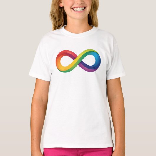 T-shirt Symbole d'infini arc-en-ciel Autisme TDAH Neurodiv (Devant)