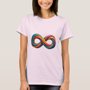 T-Shirt Symbole d'Infini Arc-en-Ciel Coloré