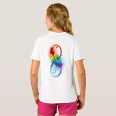T-shirt Symbole d'infini avec plume arc-en-ciel (Dos entier)