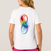 T-shirt Symbole d'infini avec plume arc-en-ciel (Dos)