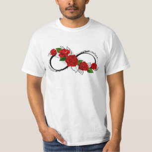 T-shirt Symbole d'infini avec roses rouges
