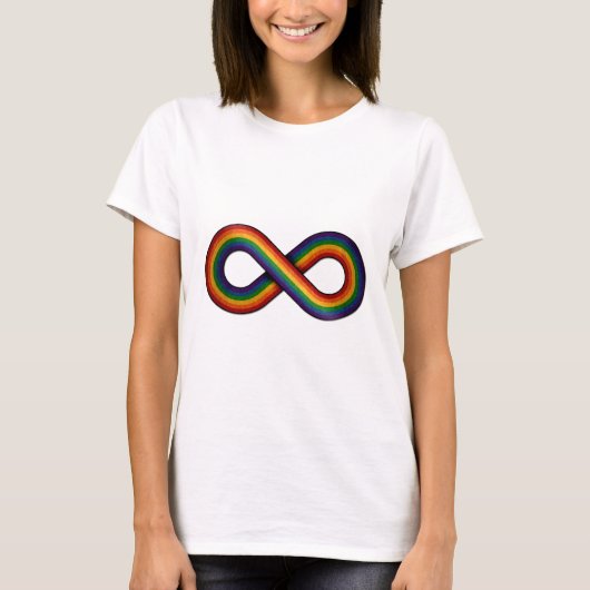 T-shirt Symbole d'infini dans le drapeau arc-en-ciel de la (Devant)