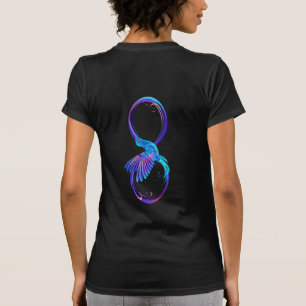 T-shirt Symbole d'infini néon avec colibri brillant