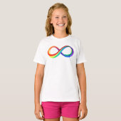 T-shirt Symbole d'infinité arc-en-ciel stratifié (Devant entier)