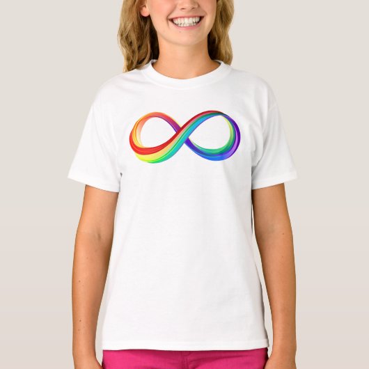 T-shirt Symbole d'infinité arc-en-ciel stratifié (Devant)