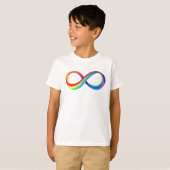 T-shirt Symbole d'infinité arc-en-ciel stratifié (Devant entier)