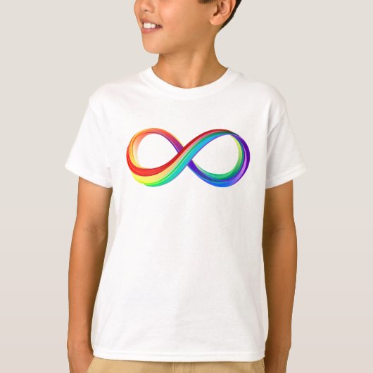 T-shirt Symbole d'infinité arc-en-ciel stratifié (Devant)