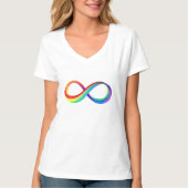 T-shirt Symbole d'infinité arc-en-ciel stratifié (Devant)