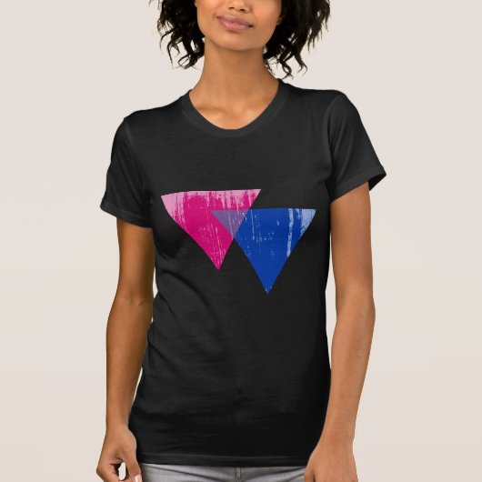 T-shirt Symbole distressed.png de bisexualité (Devant)