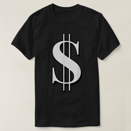 T-shirt Symbole Dollar argent vert (Design devant)