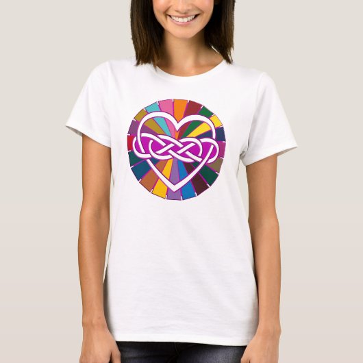 T-shirt Symbole double Infinité Coeur brillant coloré (Devant)