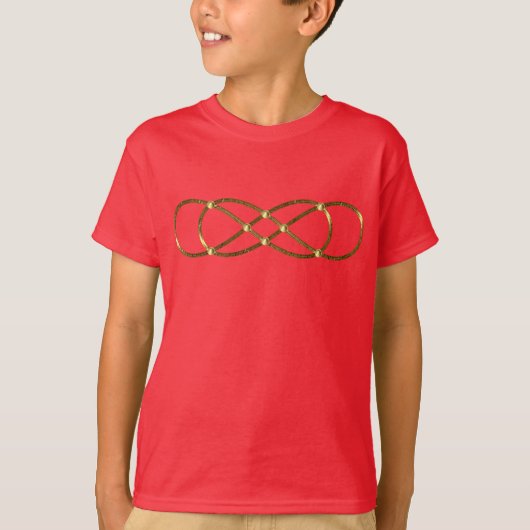 T-shirt Symbole double Infinité - Or antique (Devant)