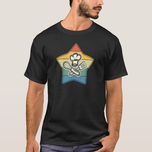 T-shirt Symbole du chef avec Casquette et ustensiles de Cu (Devant)