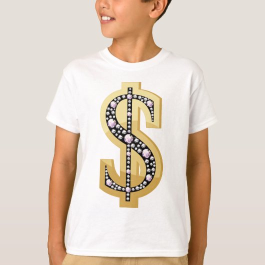 T-shirt Symbole du dollar dans les diamants 2 (Devant)