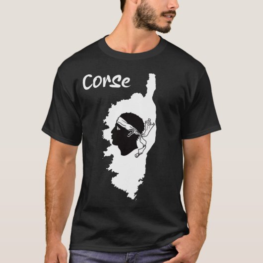 T-shirt symbole du drapeau corse et carte géographique (Devant)