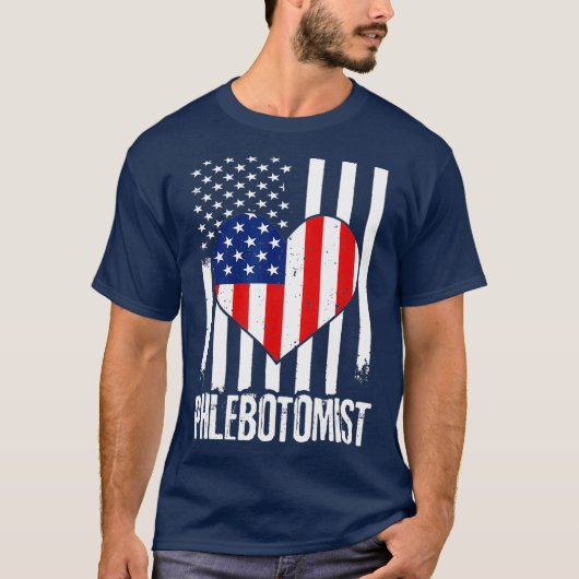 T-shirt Symbole du drapeau phlébotomiste Technicien en phl (Devant)