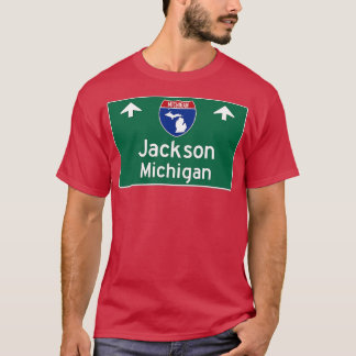 T-shirt Symbole du guide de l'autoroute Jackson Michigan