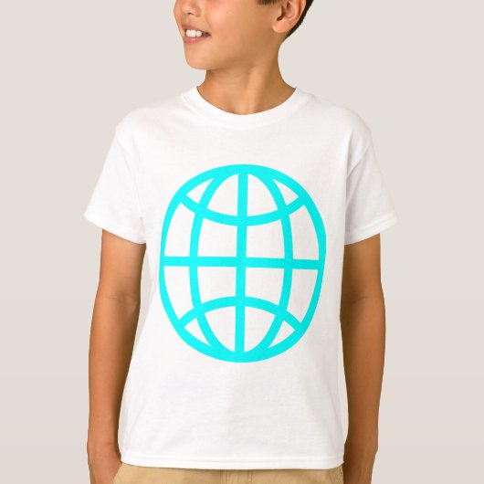 T-shirt Symbole du monde - Cyan (Devant)