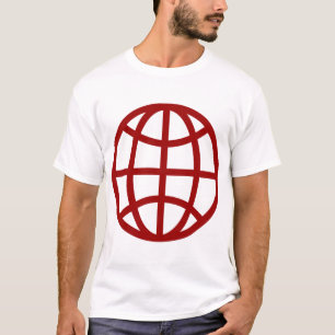 T-shirt Symbole du monde - Rouge rubis