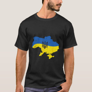 T-shirt Symbole du trident de l'armée ukrainienne Drapeau
