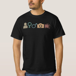 T-shirt Symbole et icône Person Woman Man Camera TV Symbo
