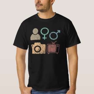 T-shirt Symbole et icône Person Woman Man Camera TV Symbol
