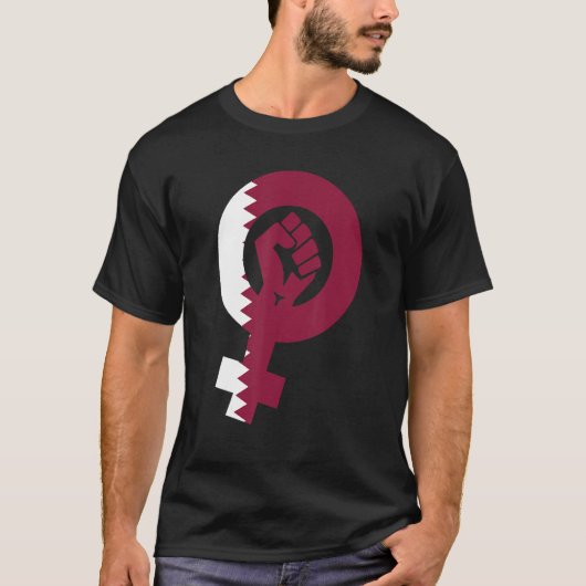 T-shirt Symbole féministe Drapeau du Qatar (Devant)