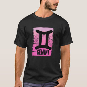 T-shirt Symbole Gemini rose Mai Anniversaire Né En Juin Zo