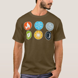 T-shirt Symbole Gloomhaven Elements Fire Ice Air Earth
