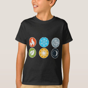 T-shirt Symbole Gloomhaven Elements Fire Ice Air Earth Lig
