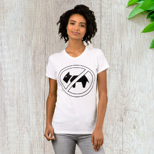 T-shirt Symbole gras noir et blanc « Chiens non autorisés